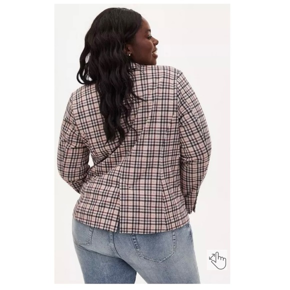 TORRID Studio Double Knit Plaid Blazer Sz 00 or M 10 NWOT office academia preppy - Picture 12 of 12